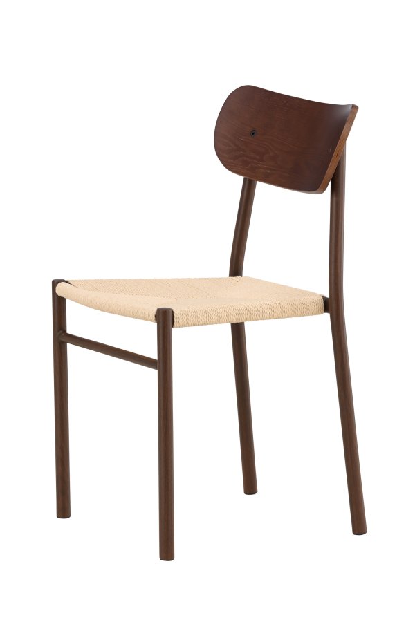 VENTURE DESIGN Polly spisebordsstol 88x42x55 cm - Metal+krydsfiner Mocca maling / Beige reb