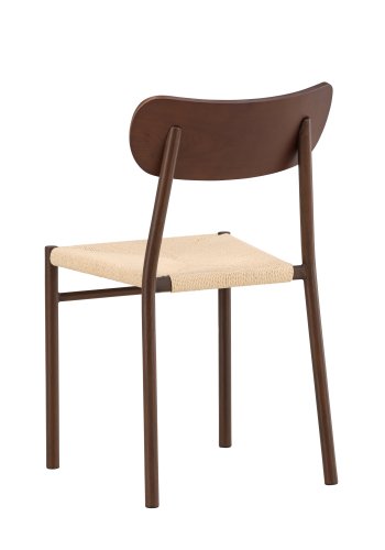 VENTURE DESIGN Polly spisebordsstol 88x42x55 cm - Metal+krydsfiner Mocca maling / Beige reb