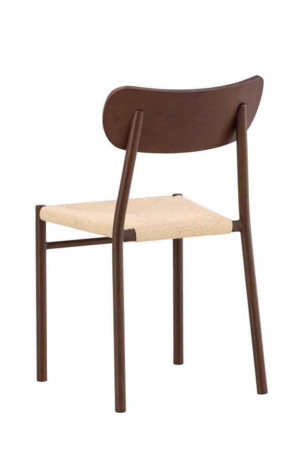 VENTURE DESIGN Polly spisebordsstol 88x42x55 cm - Metal+krydsfiner Mocca maling / Beige reb