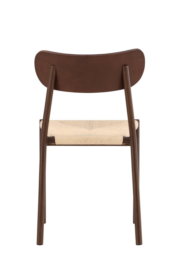 VENTURE DESIGN Polly spisebordsstol 88x42x55 cm - Metal+krydsfiner Mocca maling / Beige reb