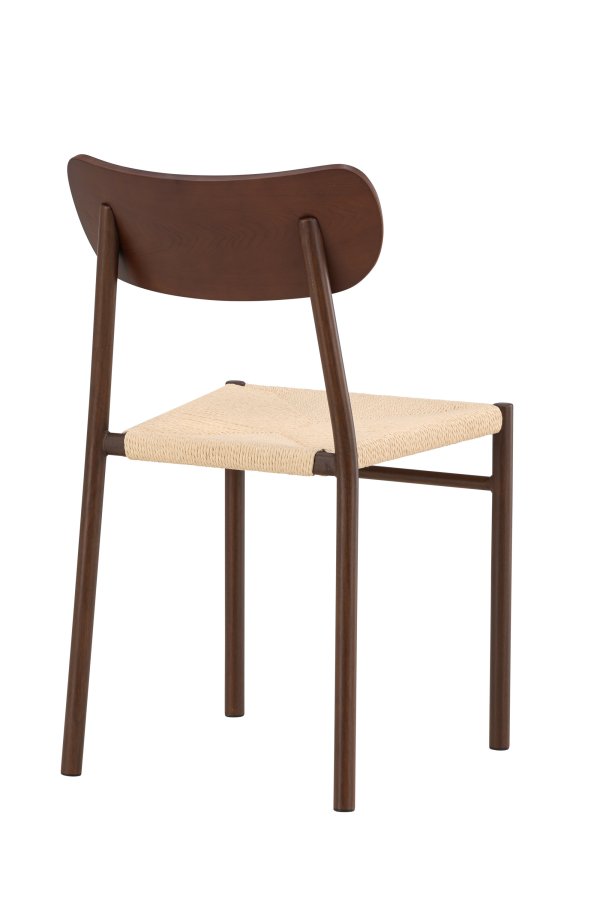 VENTURE DESIGN Polly spisebordsstol 88x42x55 cm - Metal+krydsfiner Mocca maling / Beige reb