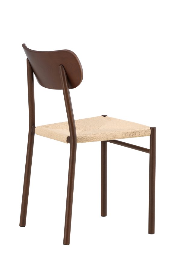 VENTURE DESIGN Polly spisebordsstol 88x42x55 cm - Metal+krydsfiner Mocca maling / Beige reb