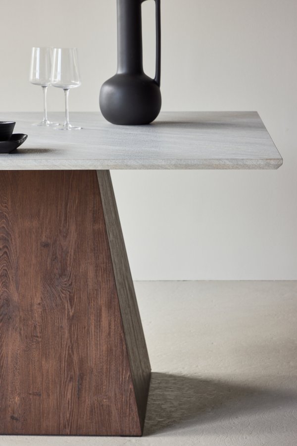 VENTURE DESIGN Cael firkantet spisebord 120x120x75 cm - MDF 3D papir mocca / stenlook