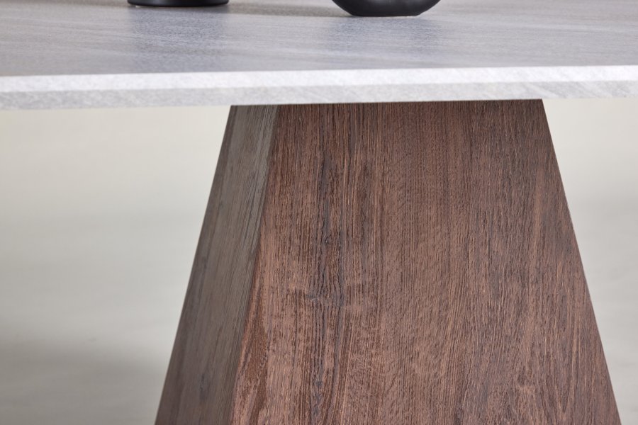 VENTURE DESIGN Cael Couchtisch 80x80x45 cm - MDF 3D Papier Mocca / Steinoptik