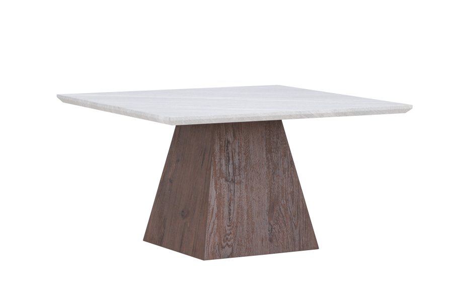 VENTURE DESIGN Cael Couchtisch 80x80x45 cm - MDF 3D Papier Mocca / Steinoptik