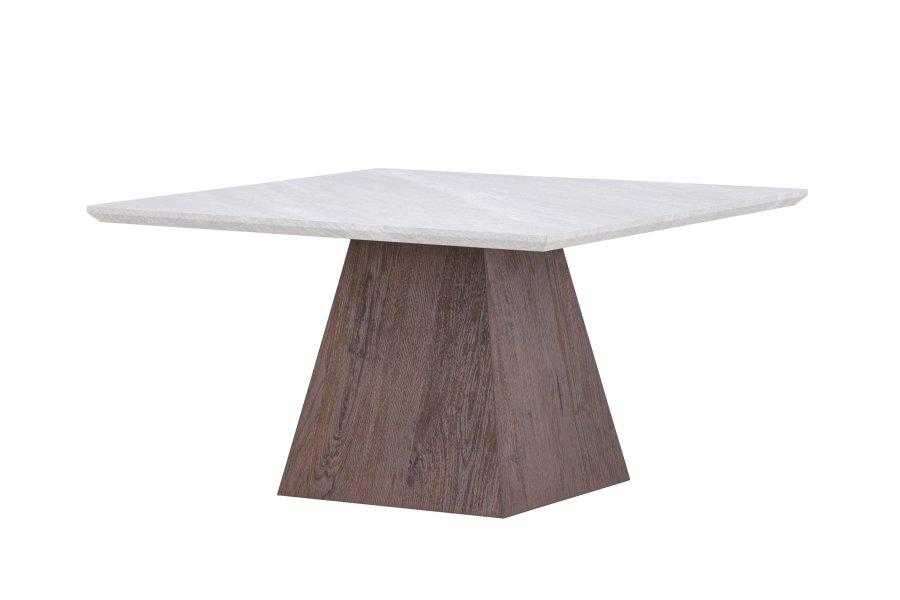 VENTURE DESIGN Cael Couchtisch 80x80x45 cm - MDF 3D Papier Mocca / Steinoptik