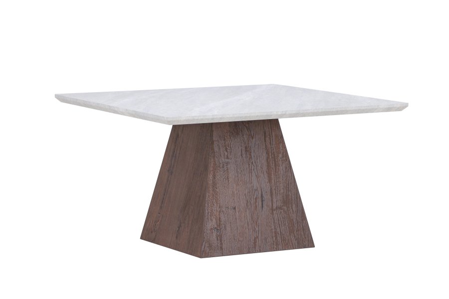 VENTURE DESIGN Cael Couchtisch 80x80x45 cm - MDF 3D Papier Mocca / Steinoptik