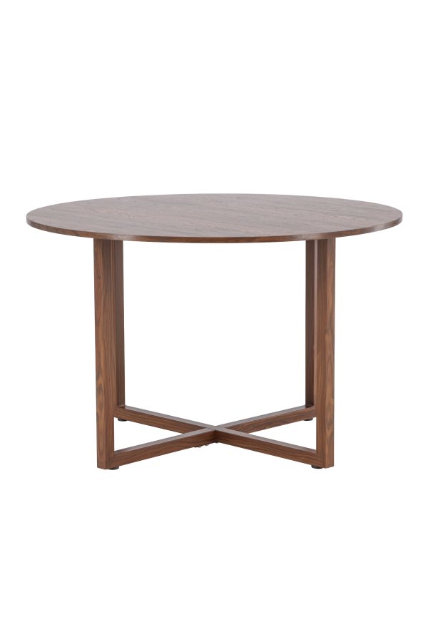 VENTURE DESIGN Durango spisebord, rund - MDF og st�l med valn�d 3D-papir (120x75)