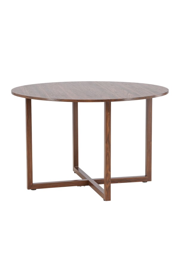 VENTURE DESIGN Durango spisebord, rund - MDF og st�l med valn�d 3D-papir (120x75)