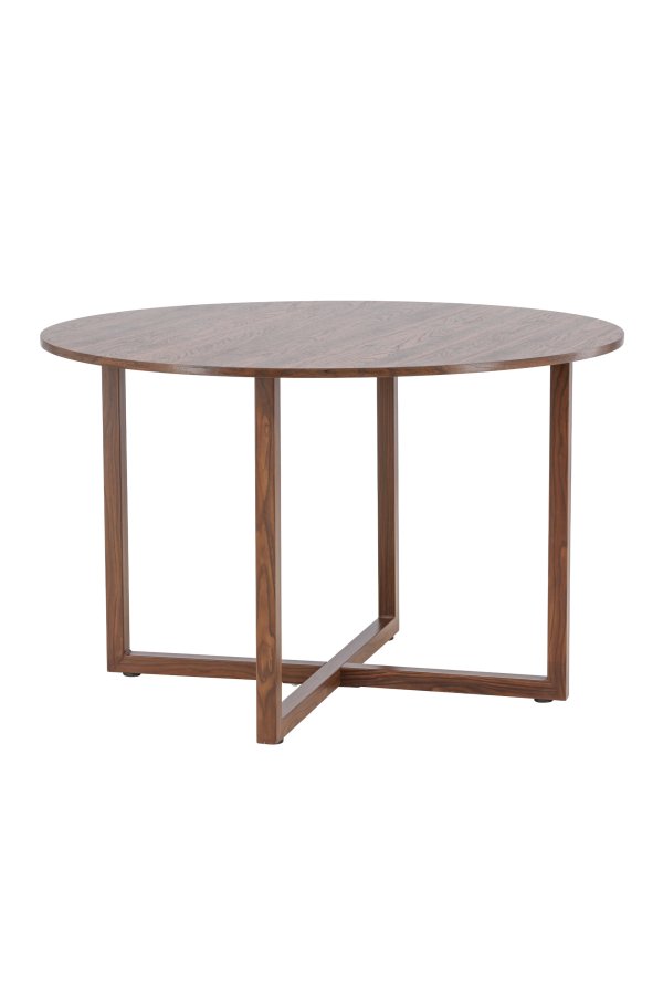 VENTURE DESIGN Durango spisebord, rund - MDF og st�l med valn�d 3D-papir (120x75)