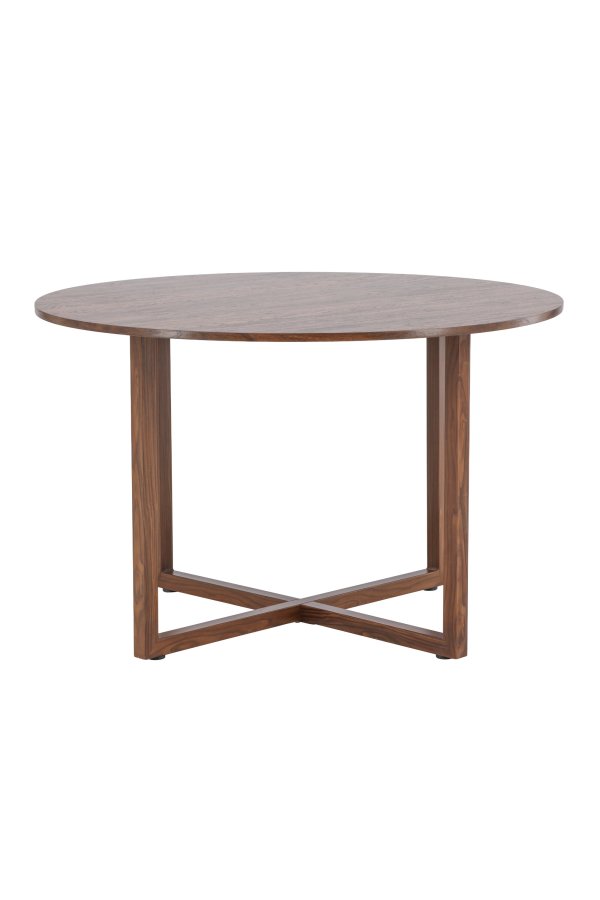 VENTURE DESIGN Durango spisebord, rund - MDF og st�l med valn�d 3D-papir (120x75)