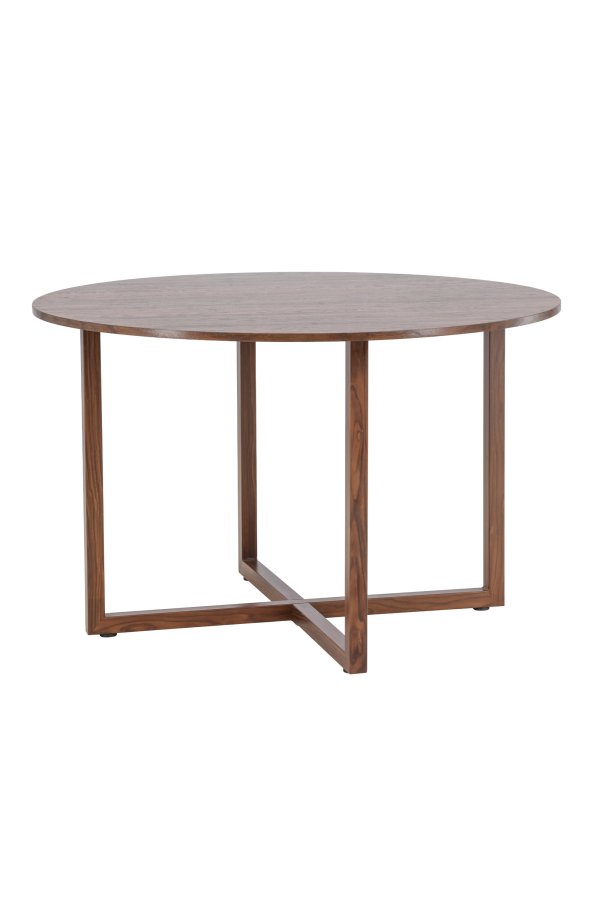 VENTURE DESIGN Durango spisebord, rund - MDF og st�l med valn�d 3D-papir (120x75)