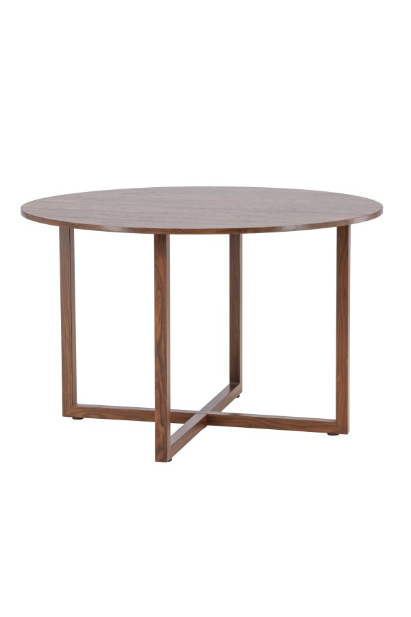 VENTURE DESIGN Durango spisebord, rund - MDF og st�l med valn�d 3D-papir (120x75)