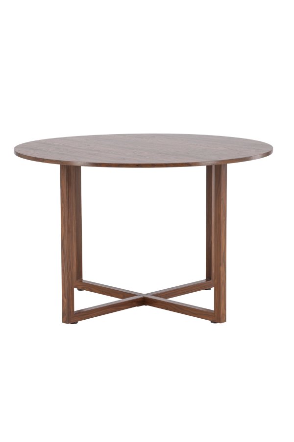 VENTURE DESIGN Durango spisebord, rund - MDF og st�l med valn�d 3D-papir (120x75)