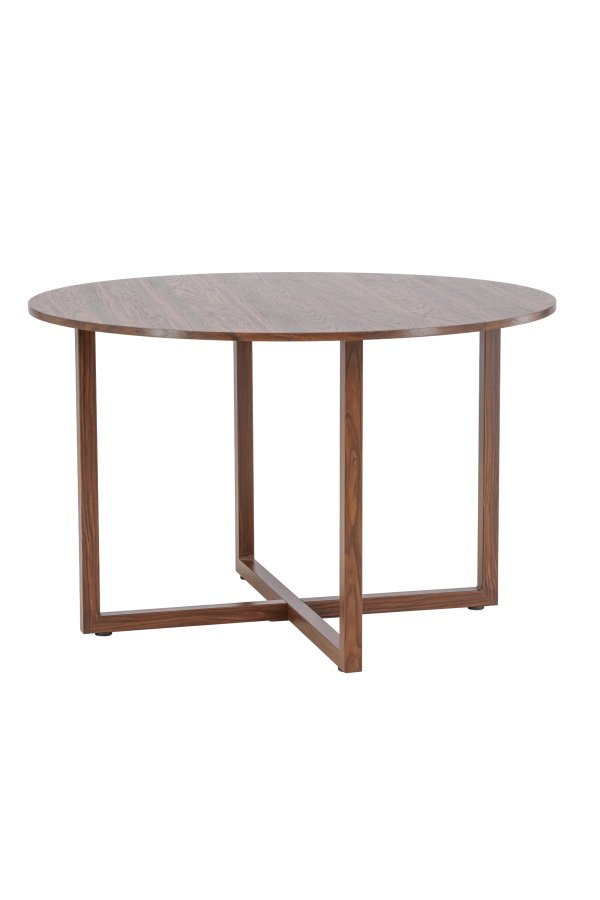 VENTURE DESIGN Durango spisebord, rund - MDF og st�l med valn�d 3D-papir (120x75)