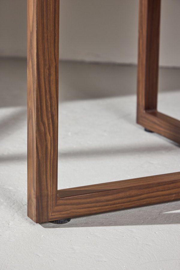 VENTURE DESIGN Durango spisebord, rund - MDF og st�l med valn�d 3D-papir (120x75)