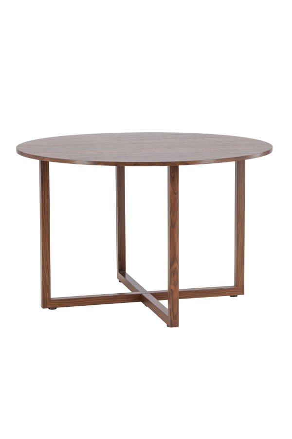 VENTURE DESIGN Durango spisebord, rund - MDF og st�l med valn�d 3D-papir (120x75)