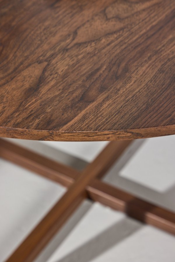 VENTURE DESIGN Durango spisebord, rund - MDF og st�l med valn�d 3D-papir (120x75)