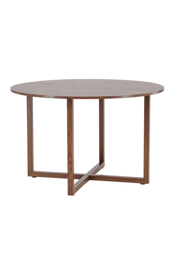 VENTURE DESIGN Durango spisebord, rund - MDF og st�l med valn�d 3D-papir (120x75)