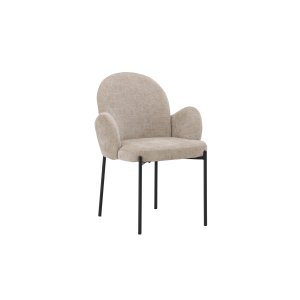 VENTURE DESIGN Blom spisebordsstol, m. armln - beige stof og sort stl