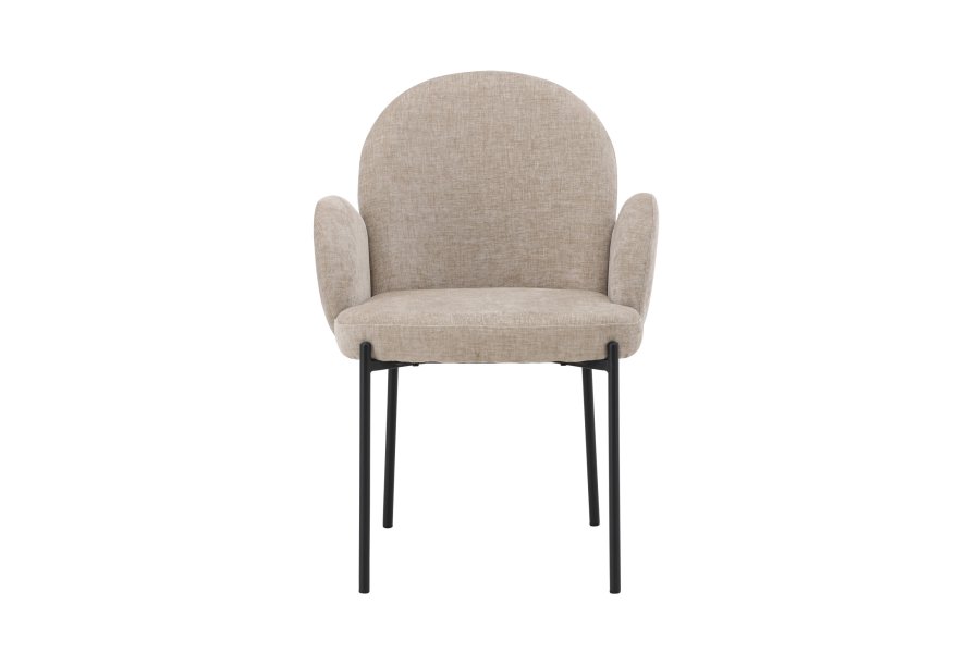 VENTURE DESIGN Blom Esszimmersthle, 2er-Pack  Schwarzer Stahl / Beigefarbener Stoff