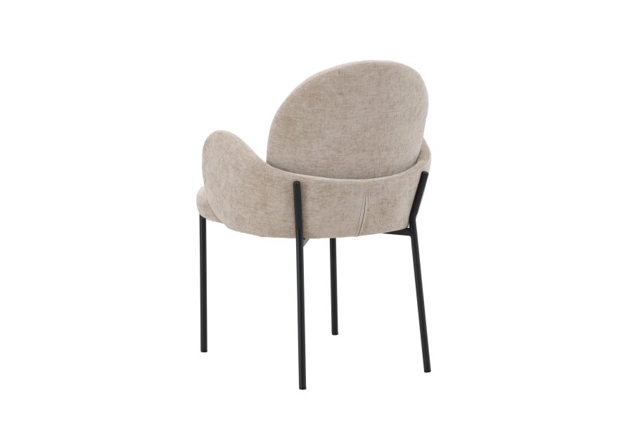 VENTURE DESIGN Blom Esszimmersthle, 2er-Pack  Schwarzer Stahl / Beigefarbener Stoff