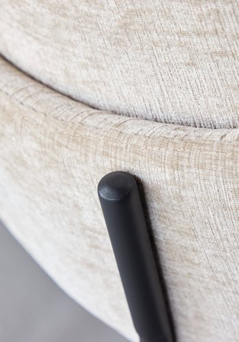 VENTURE DESIGN Blom Esszimmersthle, 2er-Pack  Schwarzer Stahl / Beigefarbener Stoff