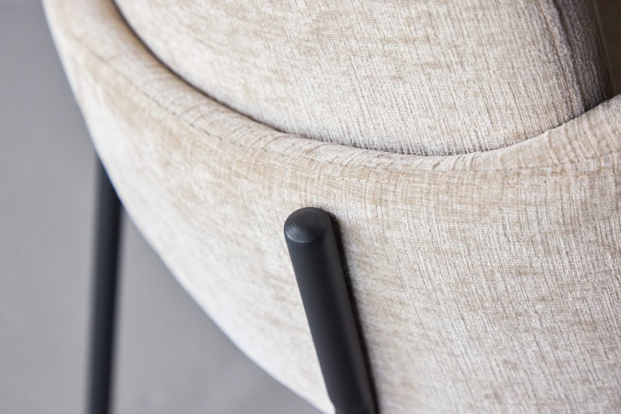 VENTURE DESIGN Blom Esszimmersthle, 2er-Pack  Schwarzer Stahl / Beigefarbener Stoff