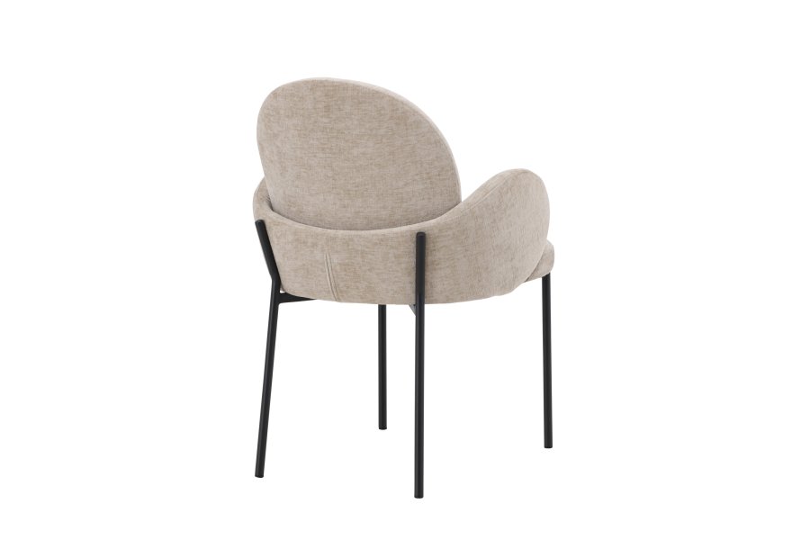 VENTURE DESIGN Blom Esszimmersthle, 2er-Pack  Schwarzer Stahl / Beigefarbener Stoff