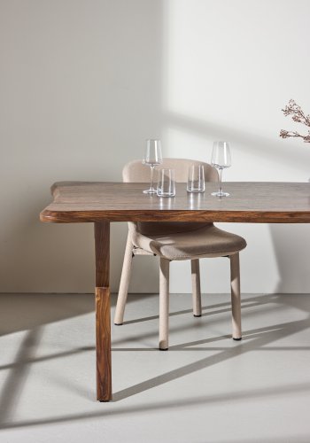 VENTURE DESIGN Fiona spisebord, organisk - MDF med valn�d 3D-papir (180x90x75)