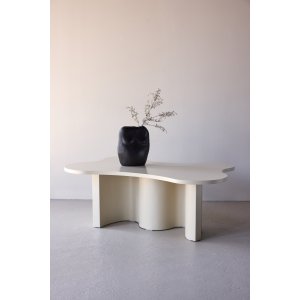 VENTURE DESIGN Flow sofabord 120x80x45 cm - MDF med beige PU-lak