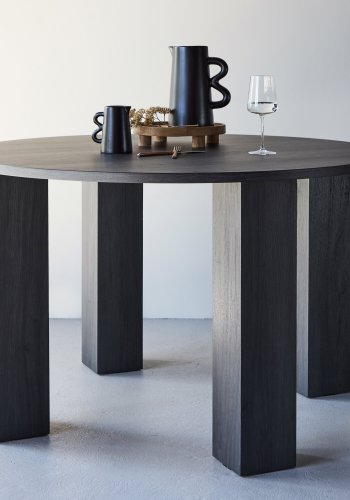 VENTURE DESIGN Juno rundt spisebord 120x75 cm - MDF med svart 3D-papir