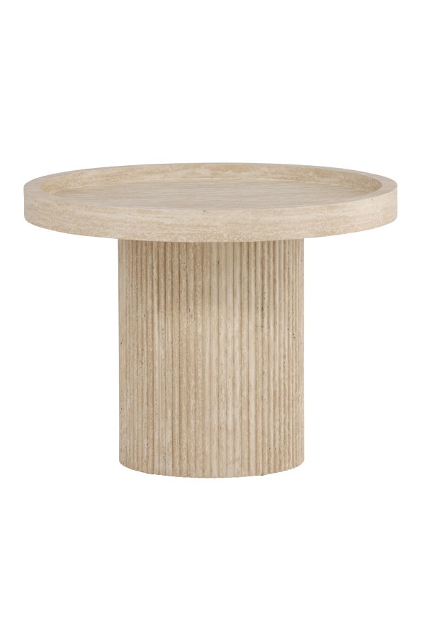 VENTURE DESIGN Krille sidebord ?60x45 cm - MDF med 3D-papir / travertinlook