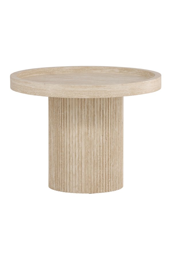 VENTURE DESIGN Krille sidebord ?60x45 cm - MDF med 3D-papir / travertinlook