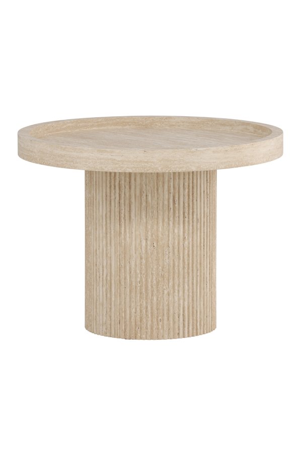 VENTURE DESIGN Krille sidebord ?60x45 cm - MDF med 3D-papir / travertinlook