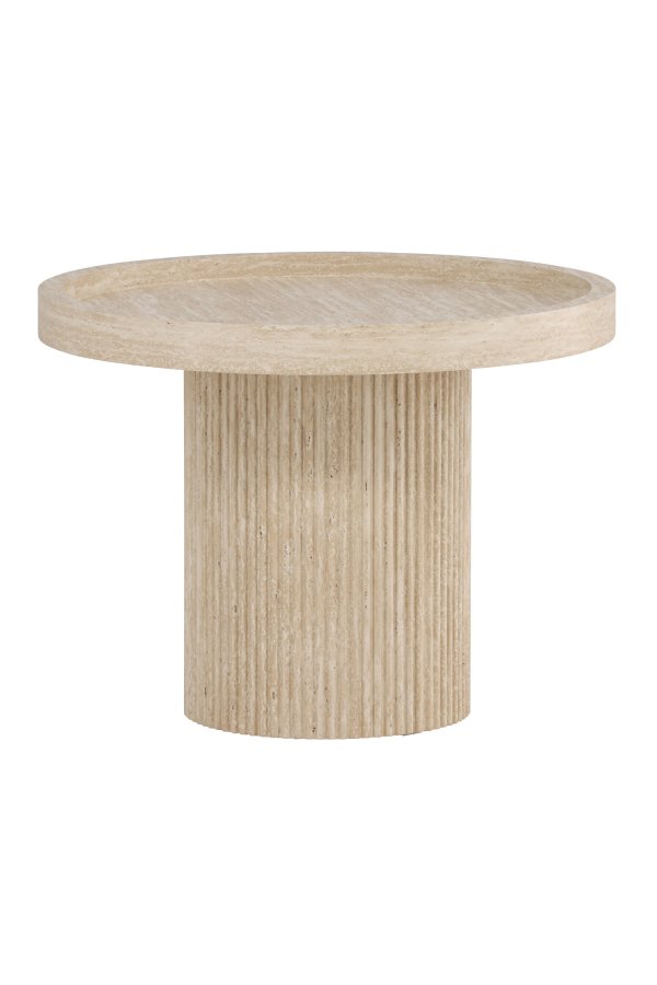 VENTURE DESIGN Krille sidebord ?60x45 cm - MDF med 3D-papir / travertinlook