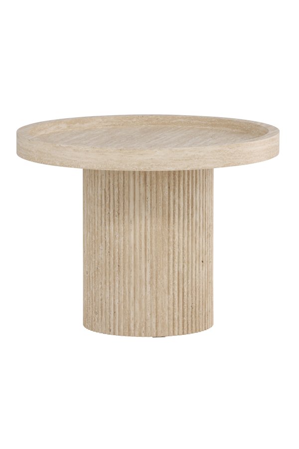 VENTURE DESIGN Krille sidebord ?60x45 cm - MDF med 3D-papir / travertinlook