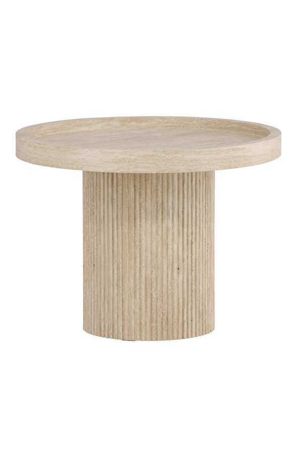 VENTURE DESIGN Krille sidebord ?60x45 cm - MDF med 3D-papir / travertinlook