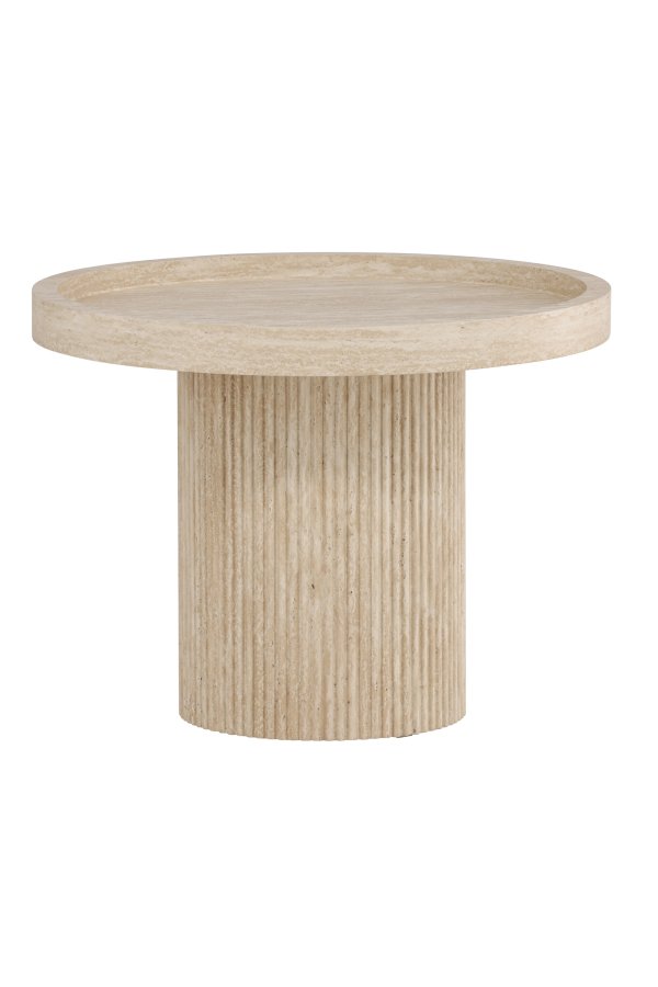 VENTURE DESIGN Krille sidebord ?60x45 cm - MDF med 3D-papir / travertinlook