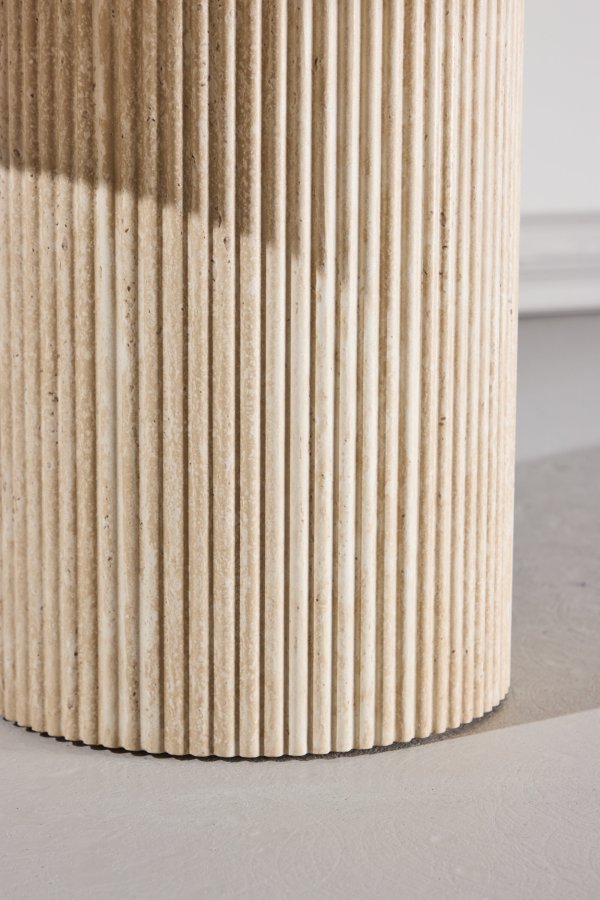 VENTURE DESIGN Krille sidebord ?60x45 cm - MDF med 3D-papir / travertinlook