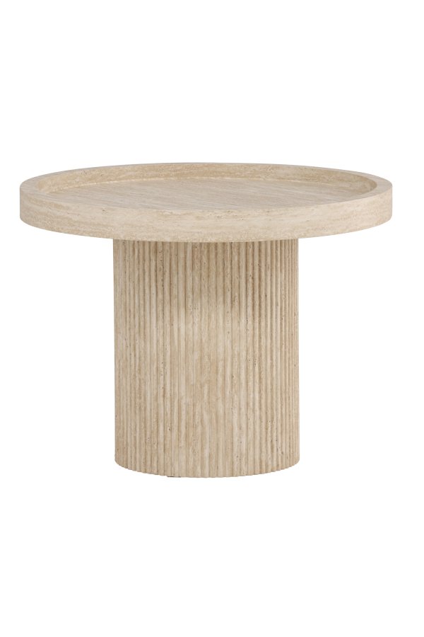 VENTURE DESIGN Krille sidebord ?60x45 cm - MDF med 3D-papir / travertinlook