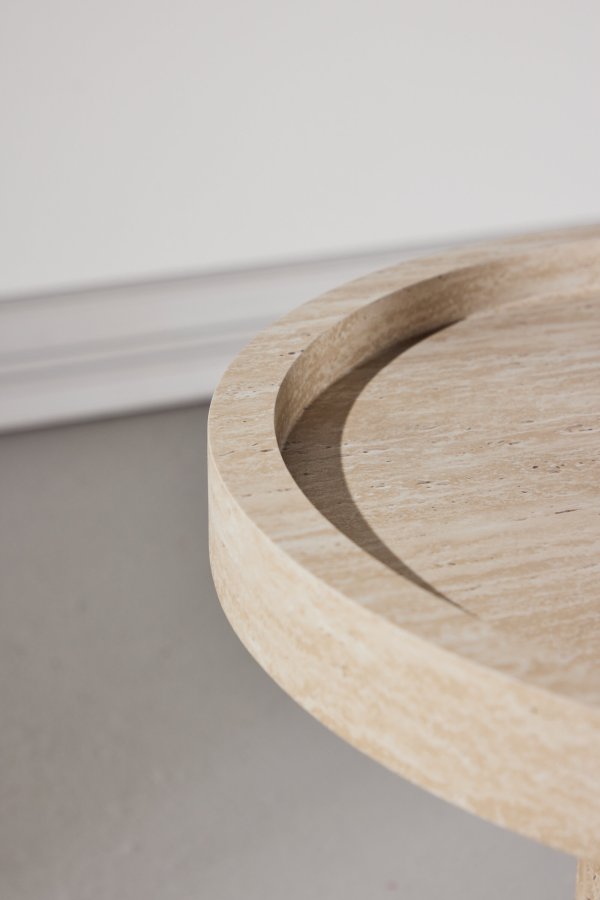 VENTURE DESIGN Krille sidebord ?60x45 cm - MDF med 3D-papir / travertinlook