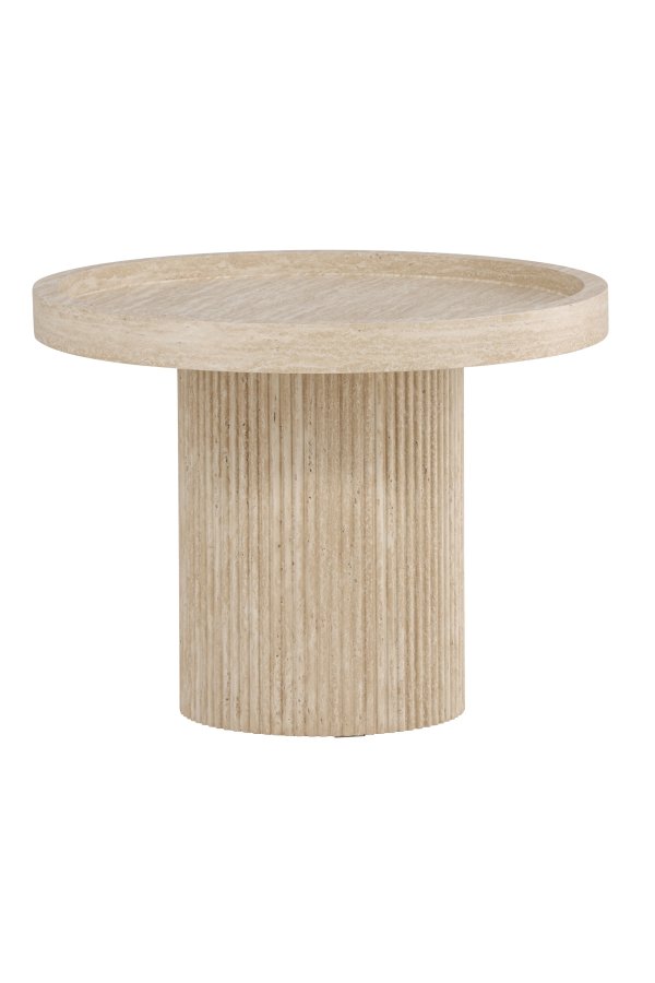 VENTURE DESIGN Krille sidebord ?60x45 cm - MDF med 3D-papir / travertinlook