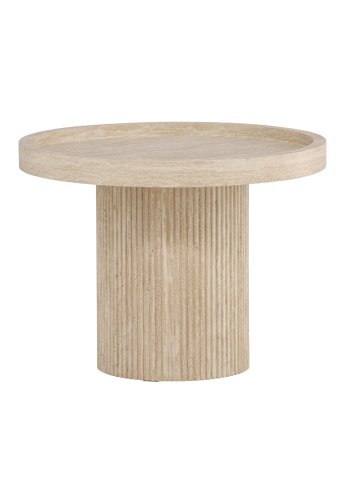 VENTURE DESIGN Krille sidebord ?60x45 cm - MDF med 3D-papir / travertinlook