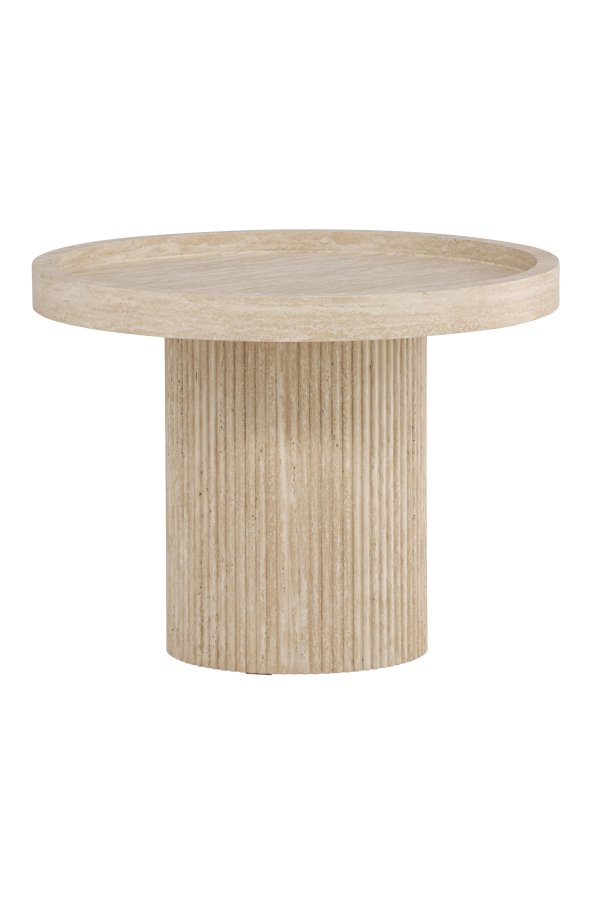 VENTURE DESIGN Krille sidebord ?60x45 cm - MDF med 3D-papir / travertinlook