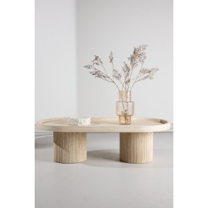 VENTURE DESIGN Krille sofabord 120x60x35 cm - MDF med 3D-papir / travertinlook