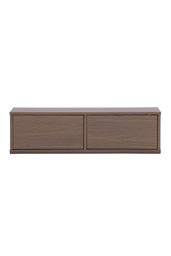 VENTURE DESIGN Dragh v�gh�ngt TV-bord, m. 2 skuffer - MDF med mocca 3D Papir (100x35x28)