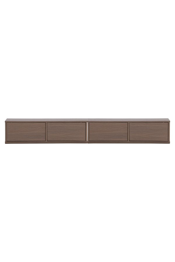 VENTURE DESIGN Dragh v�gh�ngt TV-bord, m. 2 skuffer - MDF med mocca 3D Papir (100x35x28)