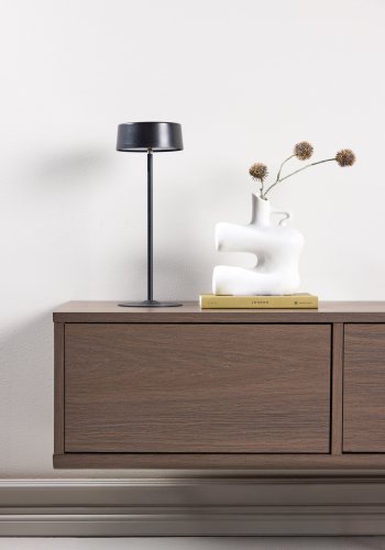 VENTURE DESIGN Dragh v�gh�ngt TV-bord, m. 2 skuffer - MDF med mocca 3D Papir (100x35x28)