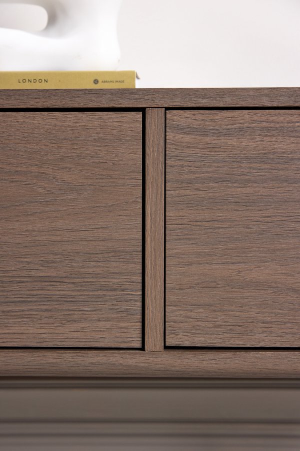 VENTURE DESIGN Dragh v�gh�ngt TV-bord, m. 2 skuffer - MDF med mocca 3D Papir (100x35x28)